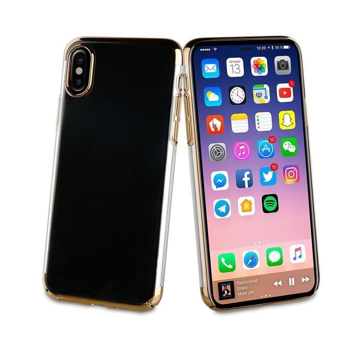 MUVIT Coque pour smartphone Crystal - Edition or - Apple Iphone X