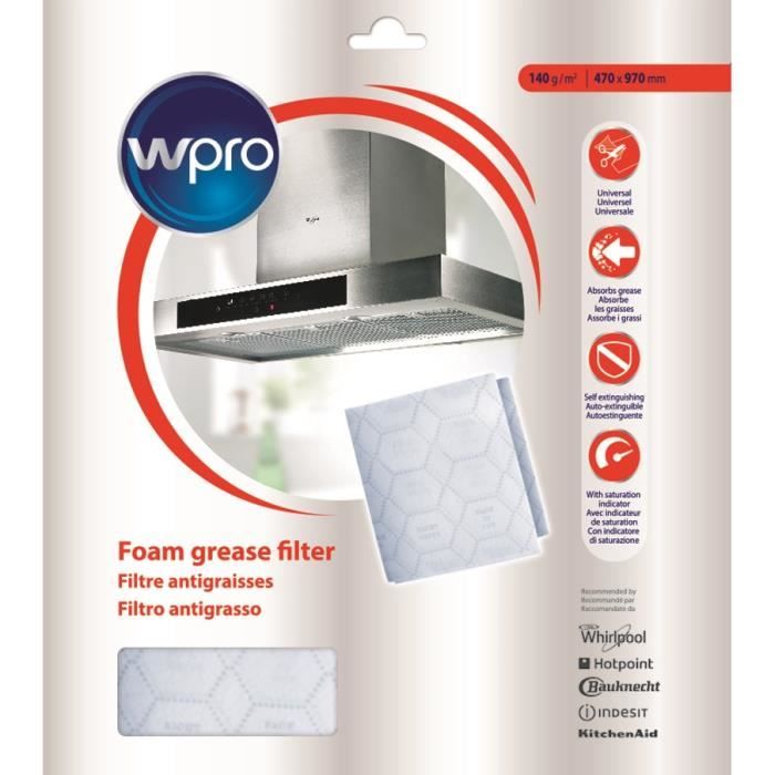 WPRO - Filtre hotte avec indicateur de saturation