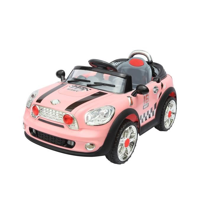 voiture electrique mini cooper rose