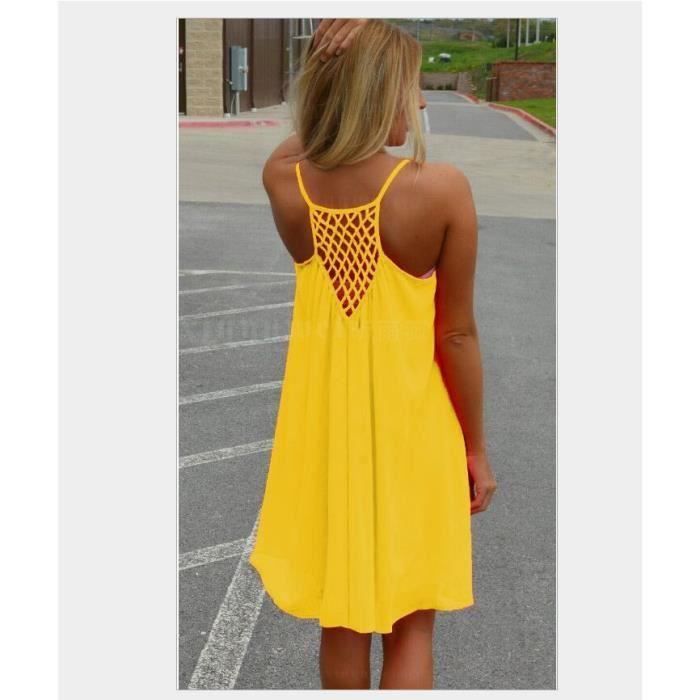 Robe Femme été Sexy Fluo Plage Soirée Bretelle