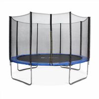 TRAMPOLINE Trampoline rond Ø 370cm bleu avec son filet de pro TRAMPOLINE Trampoline rond Ø 370cm bleu avec son filet de pro