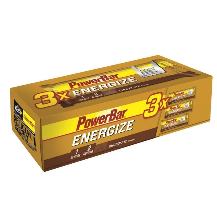POWERBAR Lot de 3 barres Energize - Chocolat - 55 g