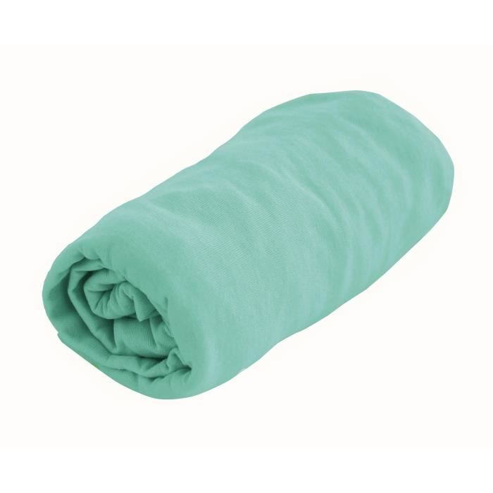 DOUX NID Drap-housse en jersey - Aqua - 40x80 cm