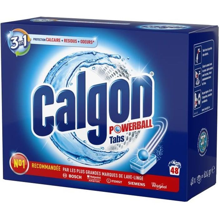 Anticalcaire lave-linge Calgon 2 en 1, 48 tablettes