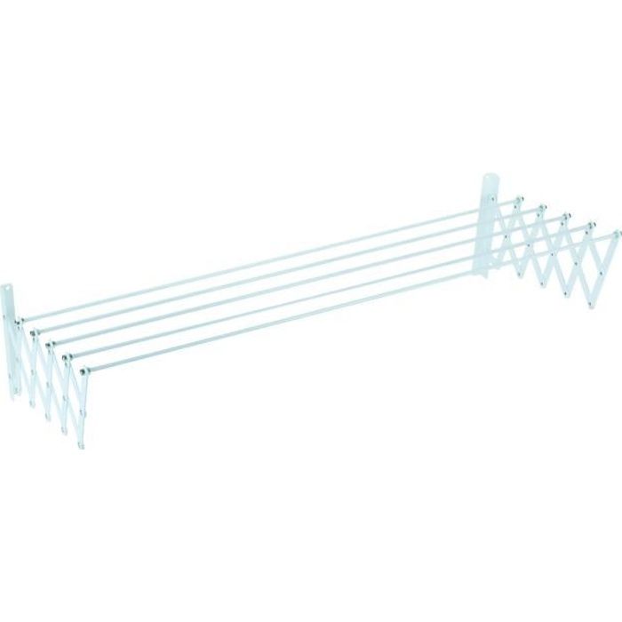 SAUVIC Séchoir à linge extensible plastifié 120 cm - Blanc
