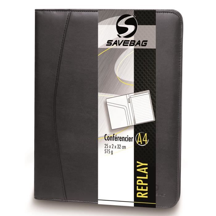 SAVEBAG Conférencier REPLAY format A4 - Noir