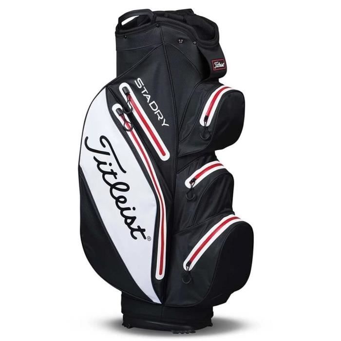 TITLEIST Sac de Golf StaDry Cart - Noir, Blanc et Rouge