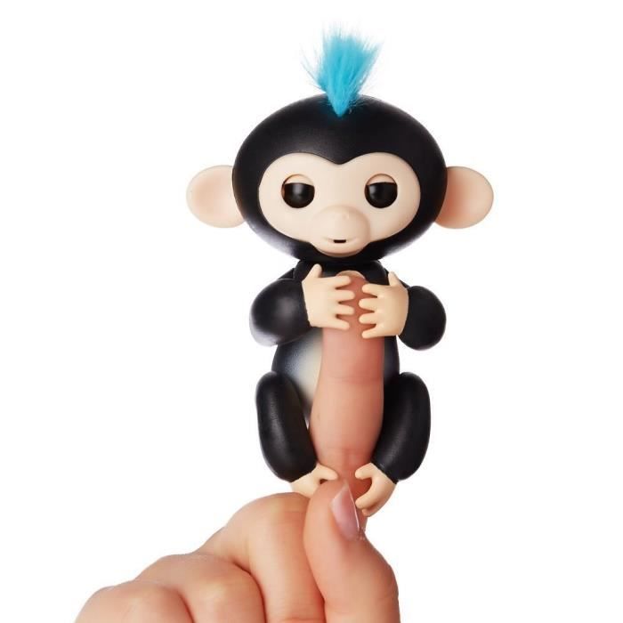 FINGERLINGS Bébé Singe Ouistiti Interactif Finn - Noir - 13 cm
