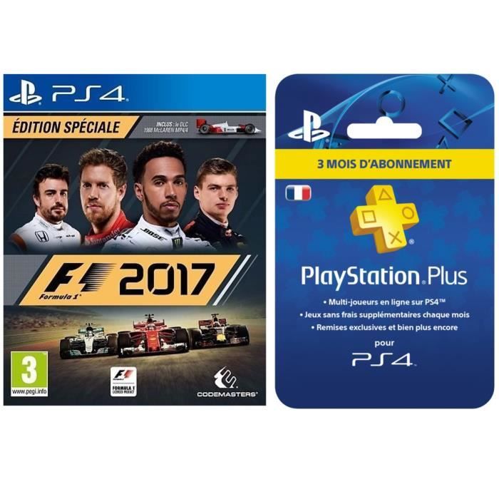 F1 2017 + Abonnement PlayStation Plus 3 mois