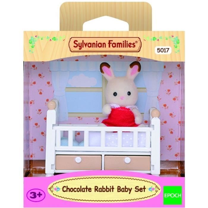 SYLVANIAN FAMILIES 5017 Bébé Lapin Chocolat Lit