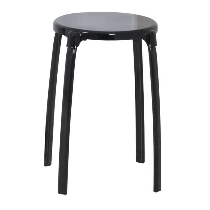 Tabouret de salle de bains rond - Noir