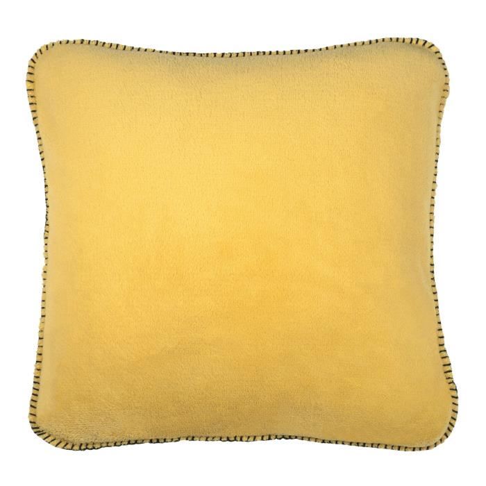 Coussin Melly - 100% polyester - 45 x 45 cm - Jaune moutarde