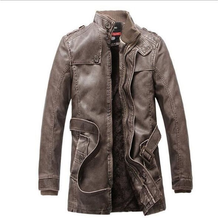 Blouson Hiver En Cuir Manteau Moto Homme Nouveau Outaking 2017 1qwzZA
