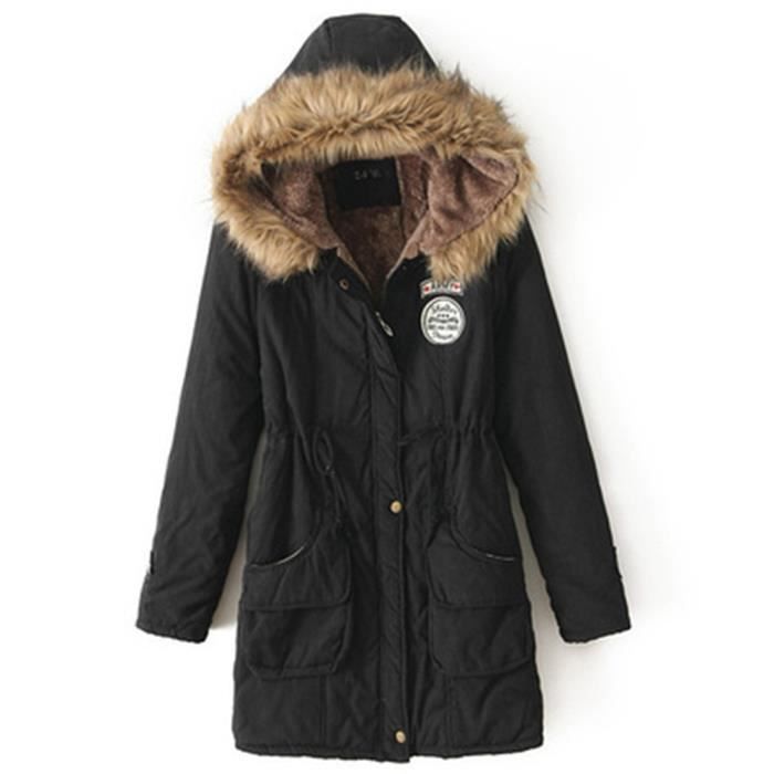 Manteau Capuche Blouson Chaud Femme Veste Hiver Fourrure Parka aBraxPSwqz