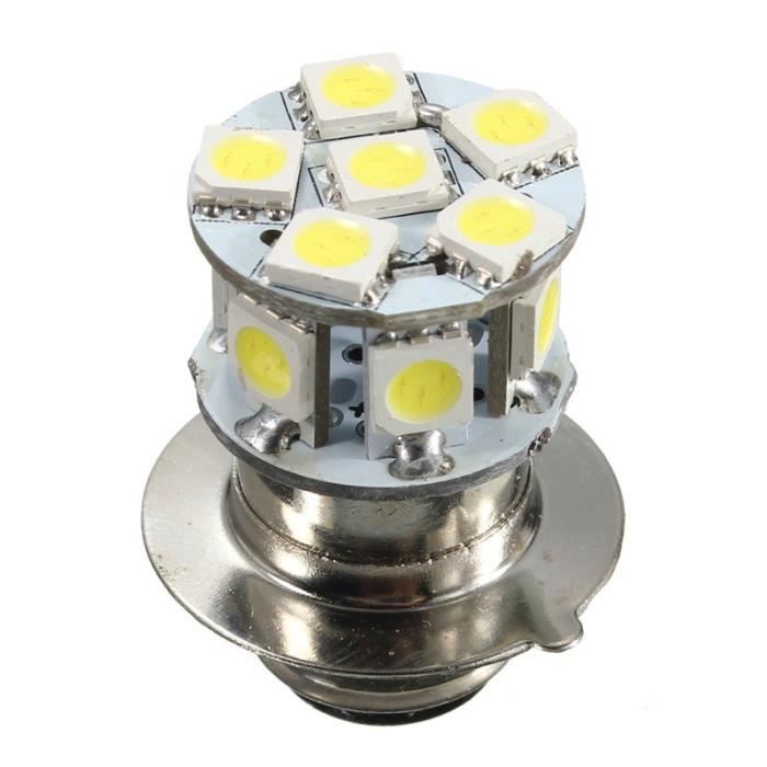 DZG Ampoule LED H6M P15d Phare Moto Scooter - Blanche 6000K 12V 1 Pièce