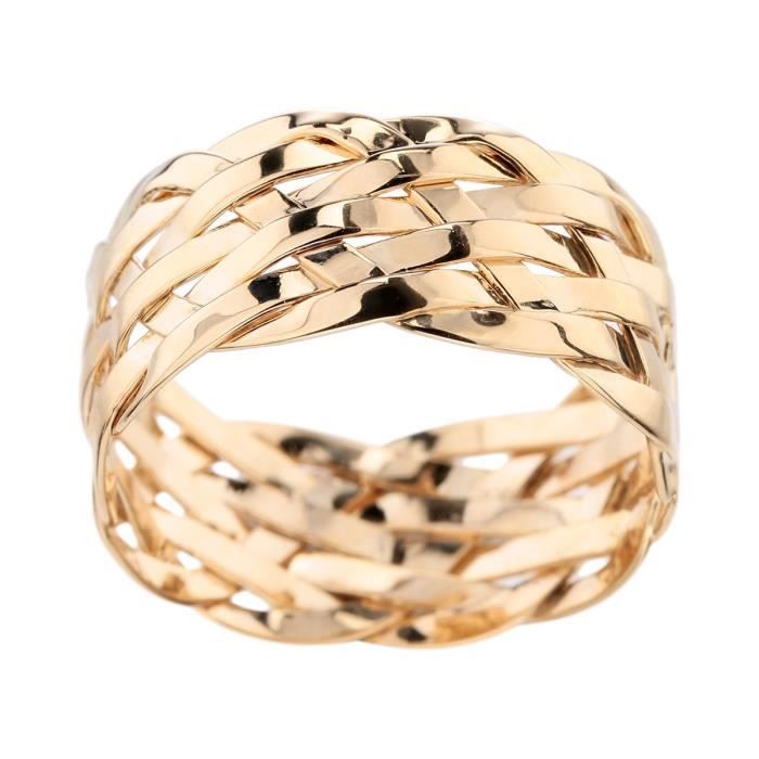 MONPLAISIR Bague Plaqué OR Tressée