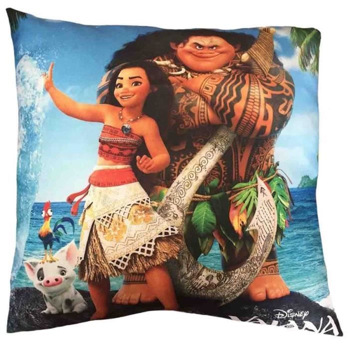 VAIANA Coussin 40x40 cm bleu et noir