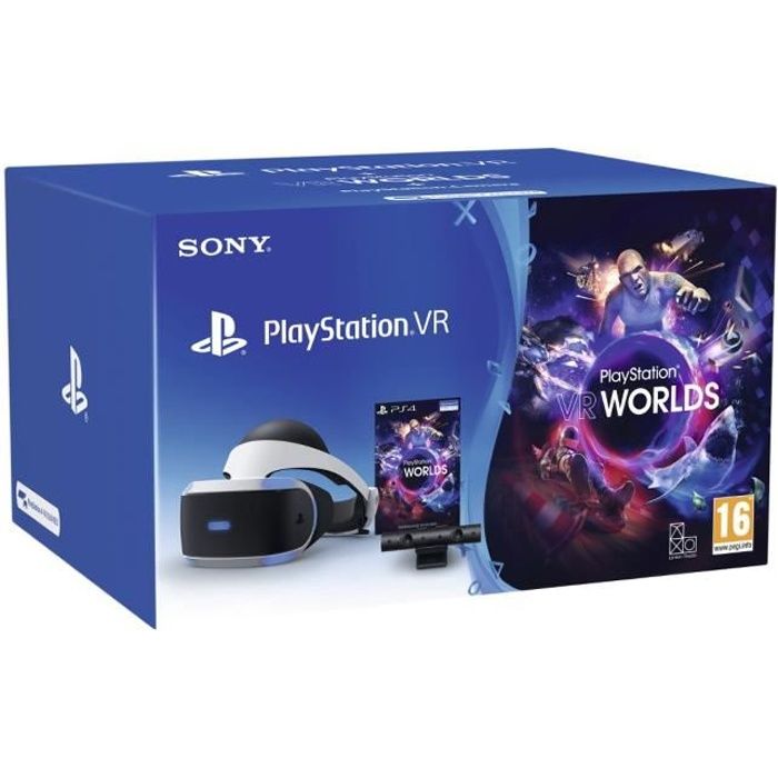 Pack PlayStation VR MK4 : Casque PSVR + PlayStation Camera V2 + VR Worlds - PlayStation Officiel