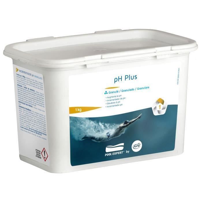 GRE Granulé régulateur de pH - 1 Kg - Pour augmenter et stabiliser le pH de la piscine (Lot de 3)