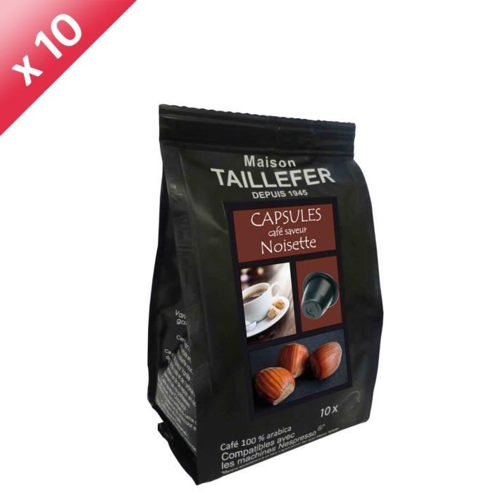 Lot de 10 Sachets de Café Saveur Noisette x10 capsules - TAILLEFER