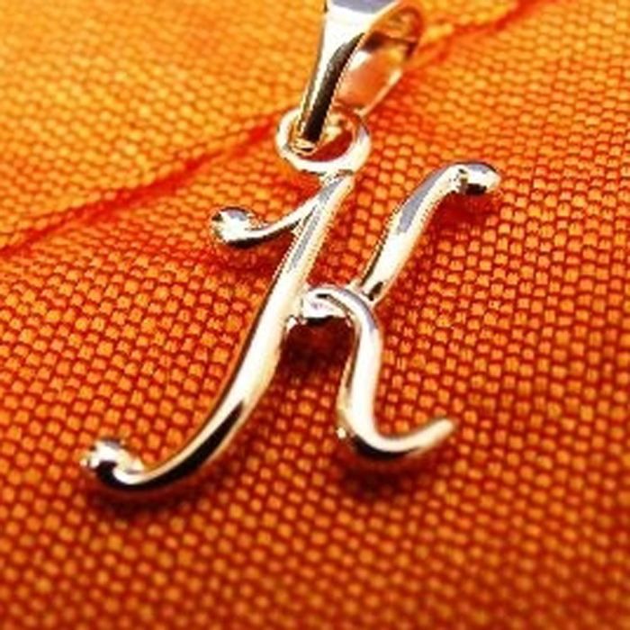 Pendentif Médaillon Cœur Argent Plaqué – Lettre K, 2 Cm, Breloque