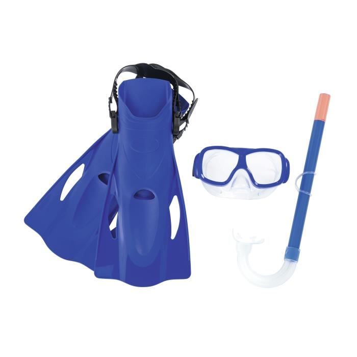 BESTWAY Ensemble Masque Freestyle + Palmes 37/41 + Tuba Junior - 2 Couleurs assorties