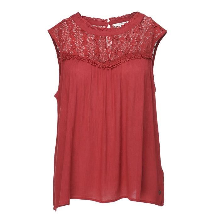 DEELUXE - NADINE Blouse Terracota Evasée Sans Manches