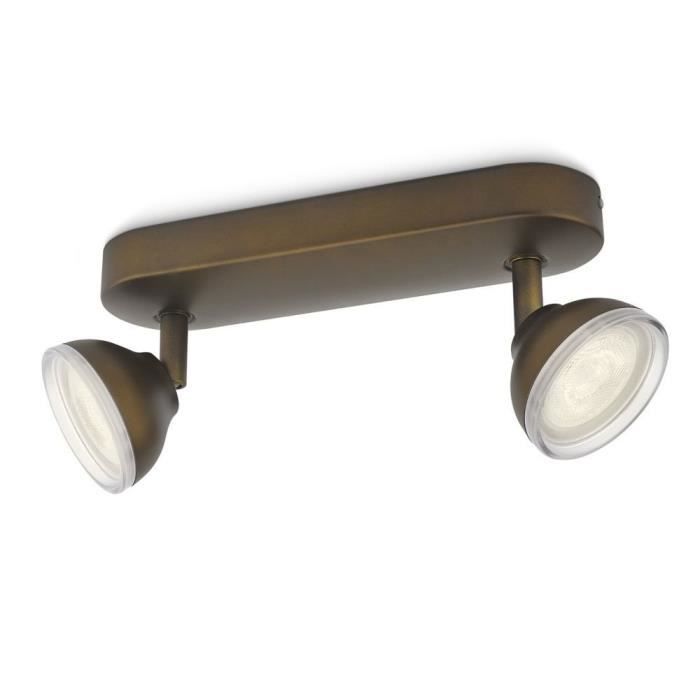 PHILIPS TOSCANE Spot LED 2 lumières - Bronze