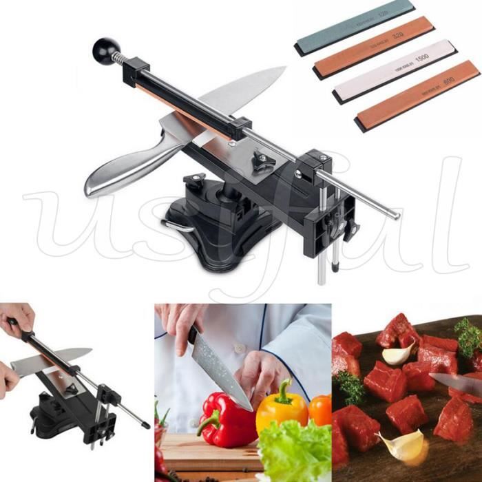 Affûtage ciseaux Couteaux pour Cuisine Professionnel avec 4 Pièce Pierres à Aiguiser, Affûteur