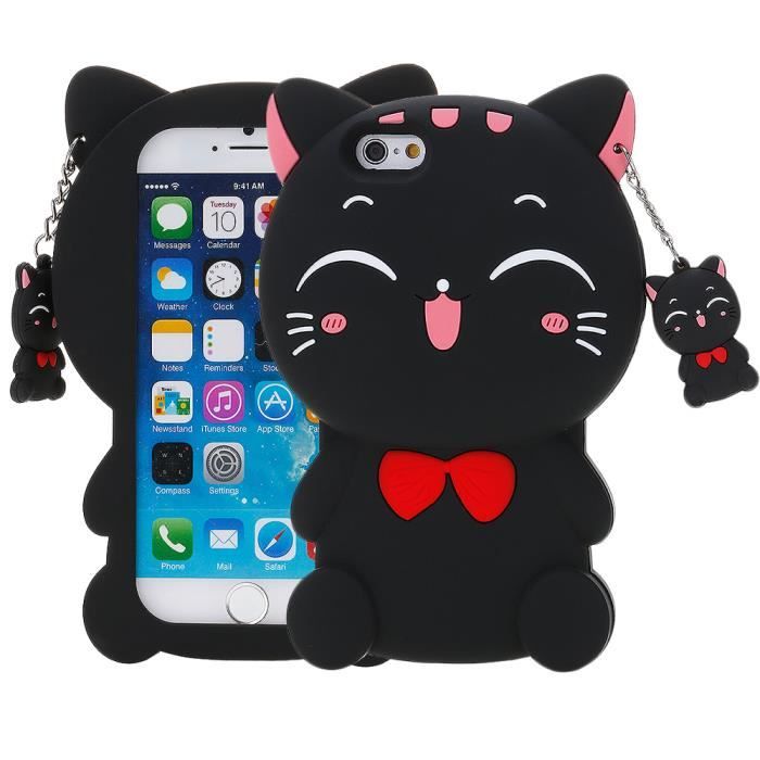 coque iphone 8 plus silicone 3d chat