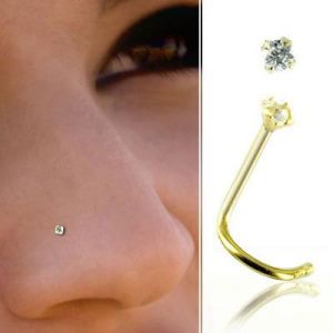Kit 4 Piercings Nez En Or 14K Et Zircone - Acier Chirurgical 316L, Tailles 1.5-3mm