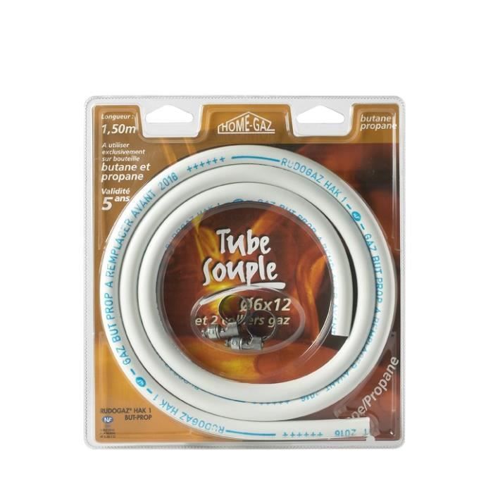 BRASERO TYPE TUBE 6X12 150 Tube souple NF butane/propane 5 ans – 1,50 mètre