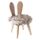 Wedestock Petit Tabouret Effet Fourrure et Pieds Bois Coloris Blanc H 33cm