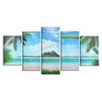 Tableau Abstraite Peinture à Huile Moderne Paysage Plage Décoration