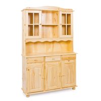 BUFFET - BAHUT Vaisselier Toscana Vernis Naturel Vitrine Meuble B BUFFET - BAHUT Vaisselier Toscana Vernis Naturel Vitrine Meuble B