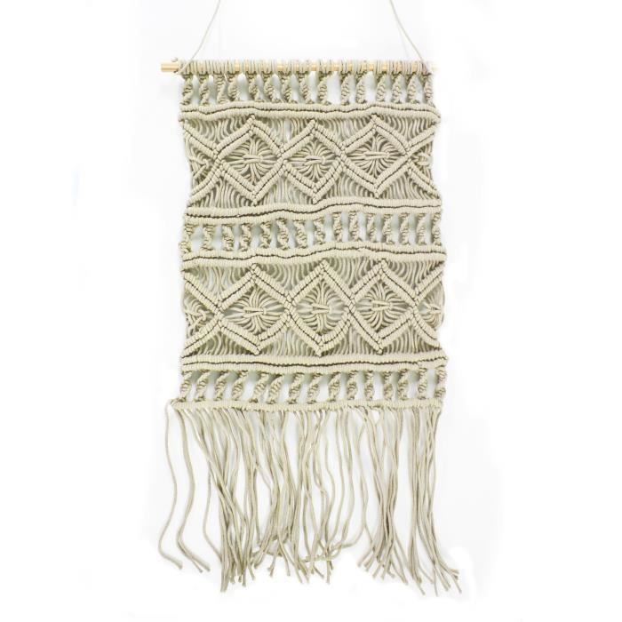 Tissage / Suspension murale Macrame - 45 x 50 cm - Marron naturel