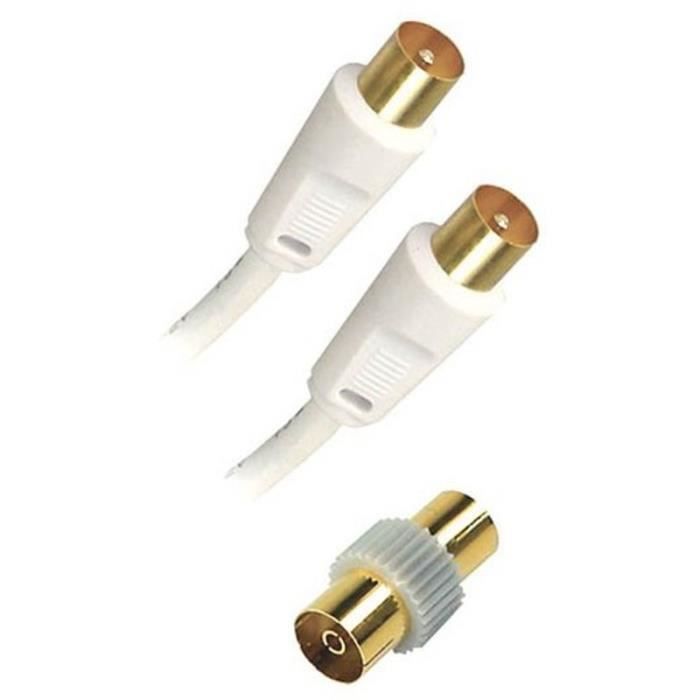 APM 408002 Cordon TV Mâle / Mâle 9,52 mm - Adaptateur Femelle