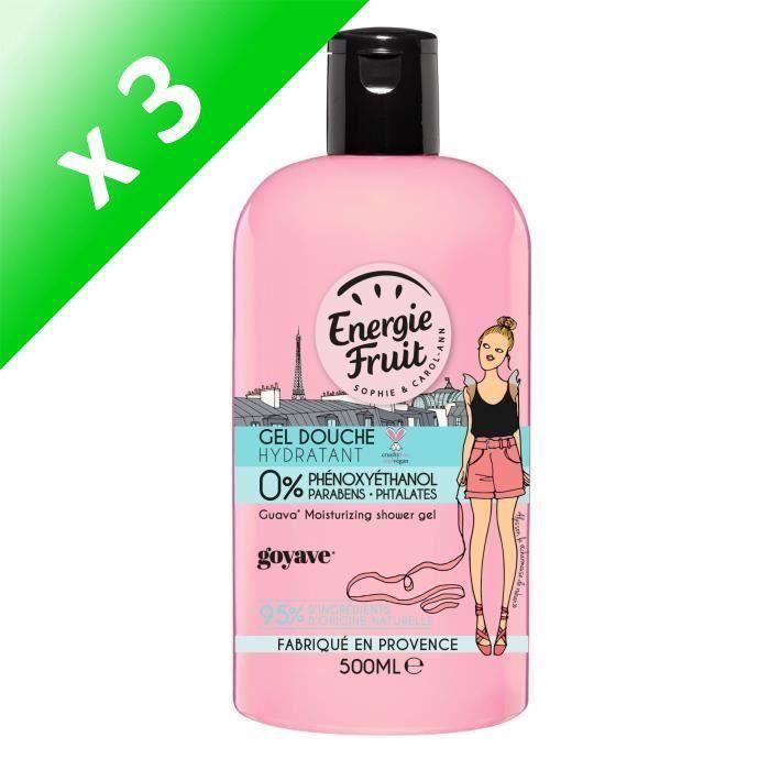 ENERGIE FRUIT Gel douche Goyave - 500 ml (Lot de 3)