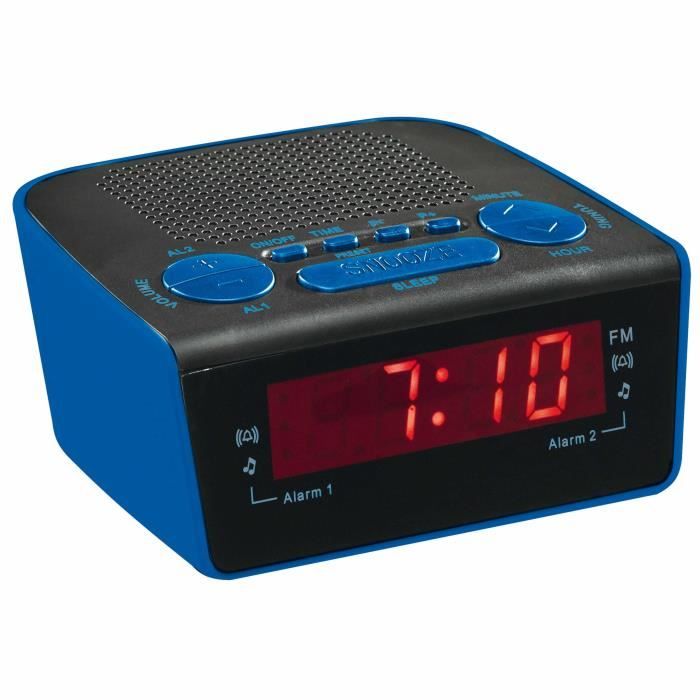 CLIPSONIC AR314B Radio réveil PLL - Bleu