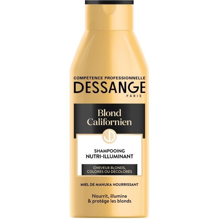DESSANGE Shampooing Nutri-Illuminant - Pour cheveux blonds, colorés ou fortement éclaircis - Blond californien - 250 ml