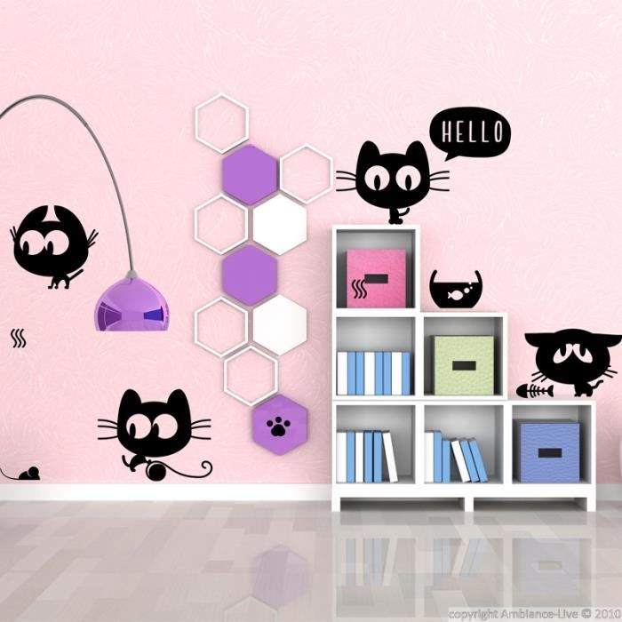 Stickers Muraux Salon Chat Chambre D Enfant Decoration A La Maison