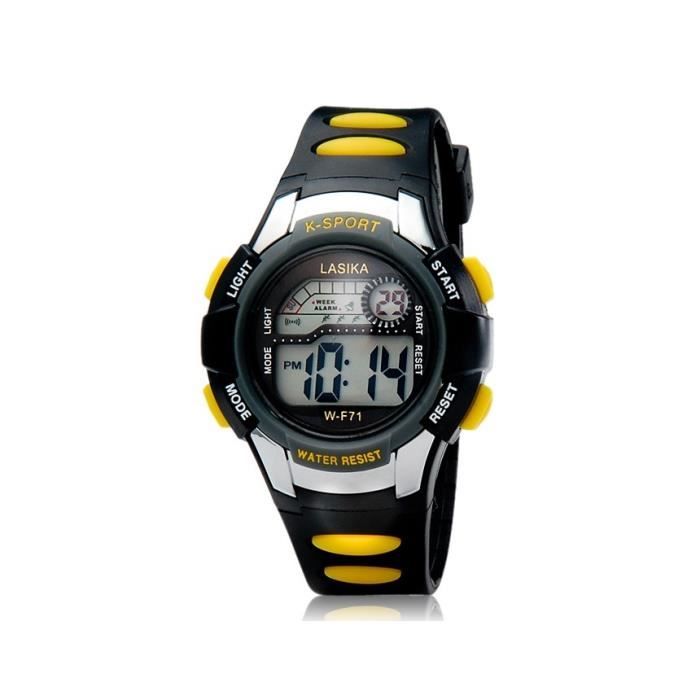 Montre Numérique Ohfruit Avec Bande élastique - Affichage LED Lumineux, Cadran Rond Multifonction Et Réglage De L'heure - Parfaite Pour Enfants Et étudiants