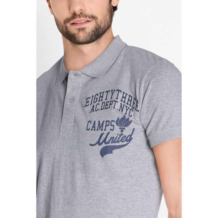 CAMPS Polo Manches Courtes - Homme - Gris chiné