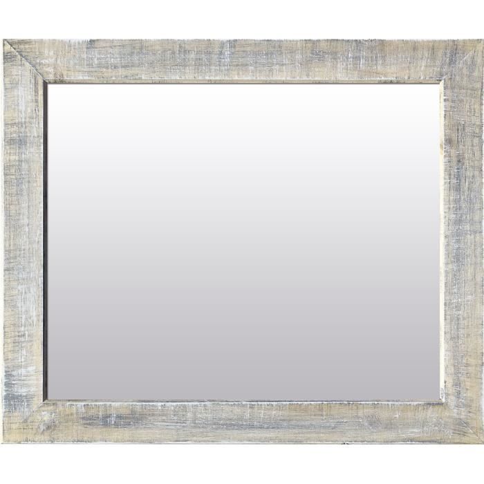 NAPLES Miroir pin 52x62 cm Blanc et gris