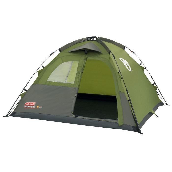 COLEMAN Tente Instant Dome 3 - 3 Personnes - Vert et Gris