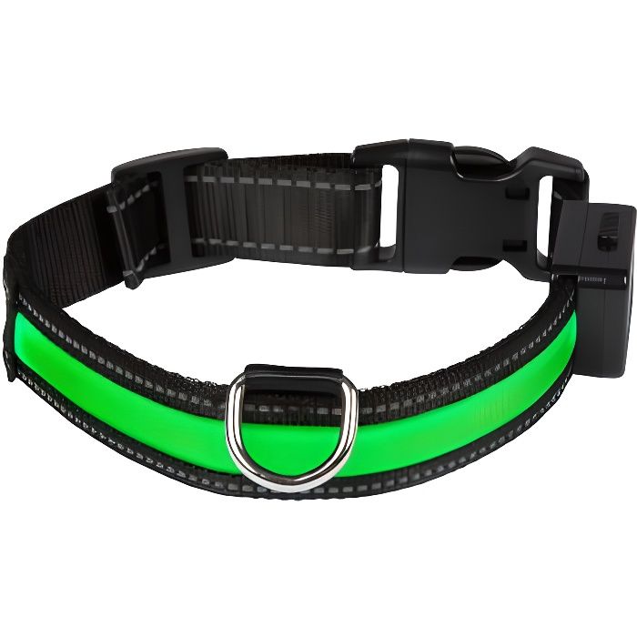 EYENIMAL Collier lumineux Light Collar USB rechargeable L - Vert - Pour chien