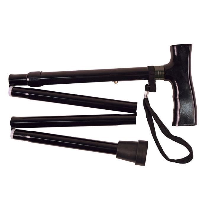 Canne pliable en 4 NOVOLIFE Derby - Hauteur 81 à 91 cm - Noir