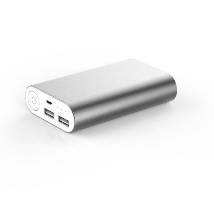 WE Batterie externe 10000mAh2 USB : 1 + 2.1A - Argent