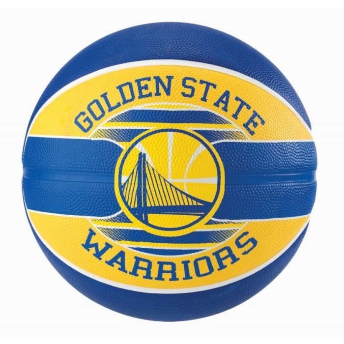 SPALDING Ballon de basket-ball NBA Team Golden State - Bleu et jaune - Taille 7