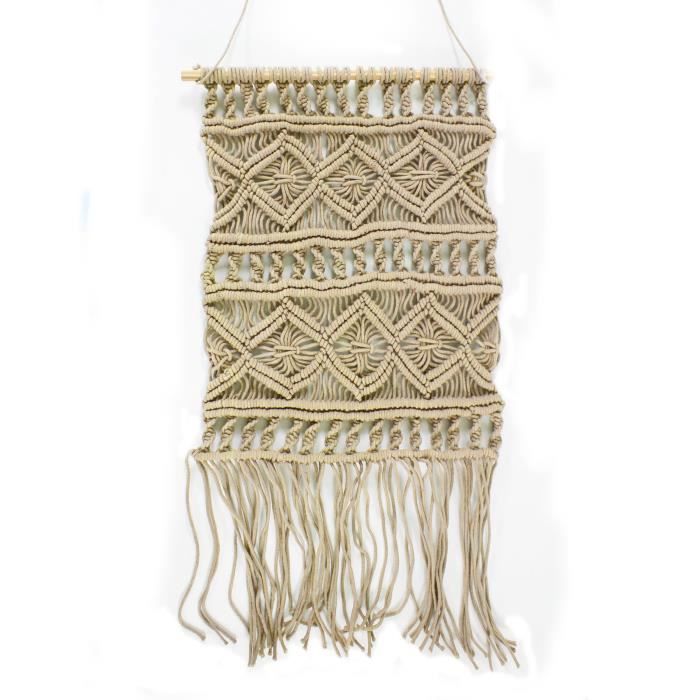 Tissage / Suspension murale Macrame - 45 x 50 cm - Rose nude